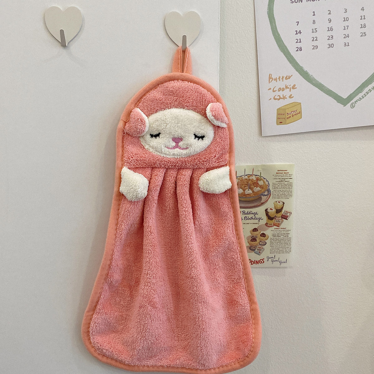 Towels Can Hang Coral Fleece Absorbent Towels to Wipe Face Bathroom Children