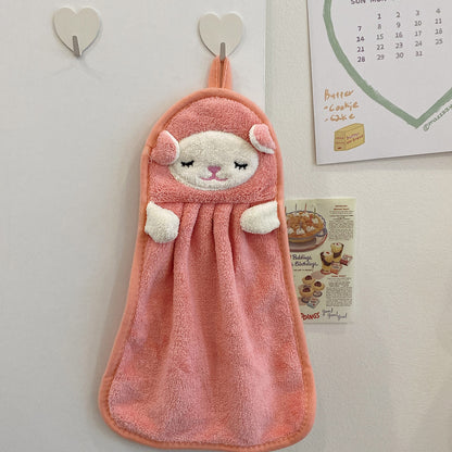 Towels Can Hang Coral Fleece Absorbent Towels to Wipe Face Bathroom Children